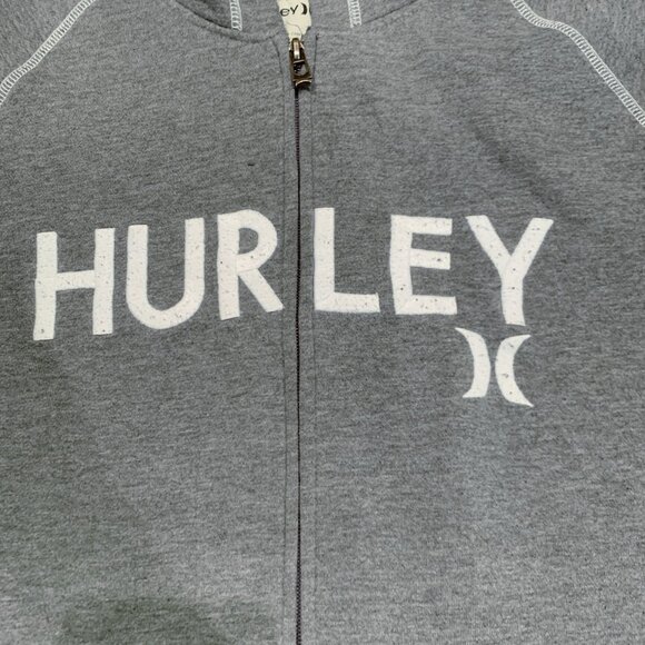 Hurley Full Zip Men's Hoodie XL Gray Jacket Insulated Sweater Jacket Thick Lined - Picture 3 of 10